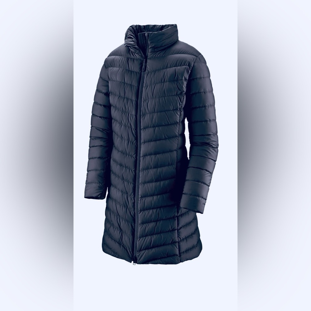 Patagonia Worn Wear Silent Parka Duck Down w/ Hood Slim Fit - Steel Blue size XS